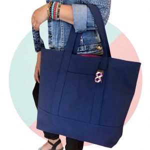 Sac cabas en coton bleu. – Image 3