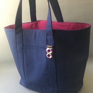 Sac cabas en coton bleu. – Image 4