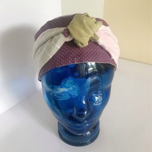 Bandeau ,turban à nouer réversible . – Image 2