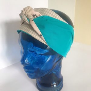Bandeau ,turban à nouer réversible . – Image 3
