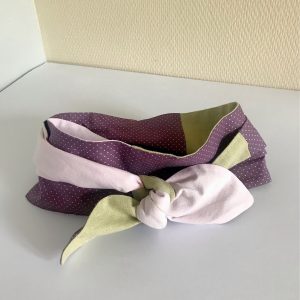 Bandeau ,turban à nouer réversible . – Image 5