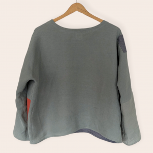 blouse en lin patchwork