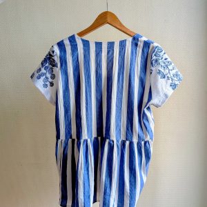 Haut col V  – upcycling robe & torchon – Image 3