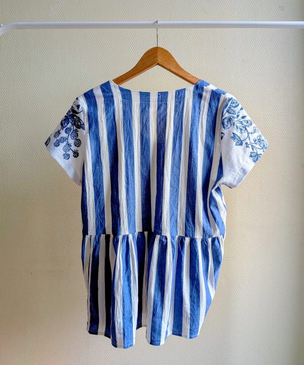 Haut col V  – upcycling robe & torchon – Image 3