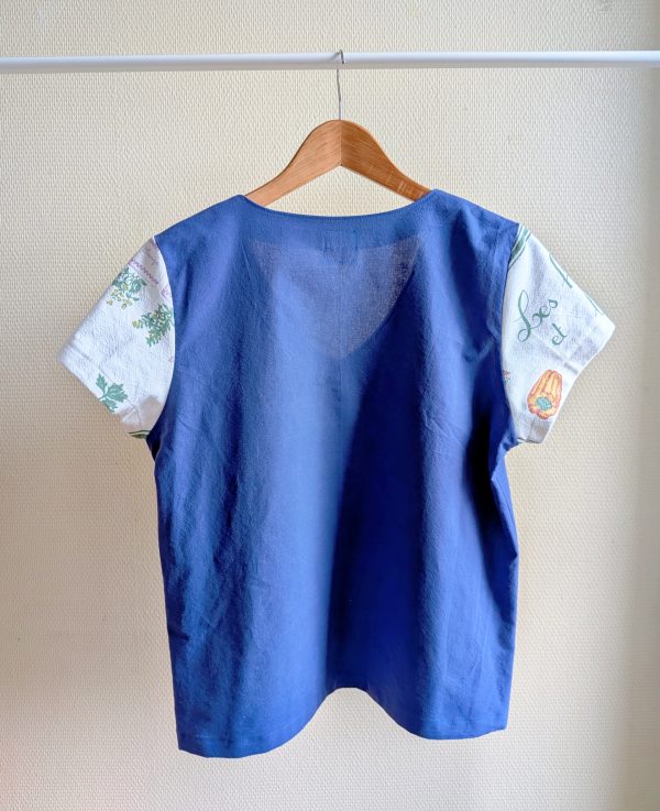 Haut col V manches courtes – dentelle & upcycling – Image 2