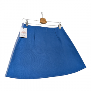 Mini-jupe bicolore en jean – upcycling & tissu chiné – Image 3
