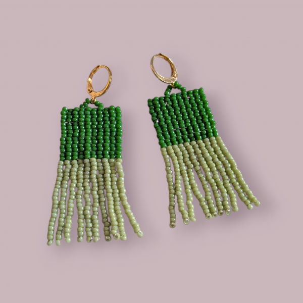 Boucles d'oreilles bicolore en perles miyuki .