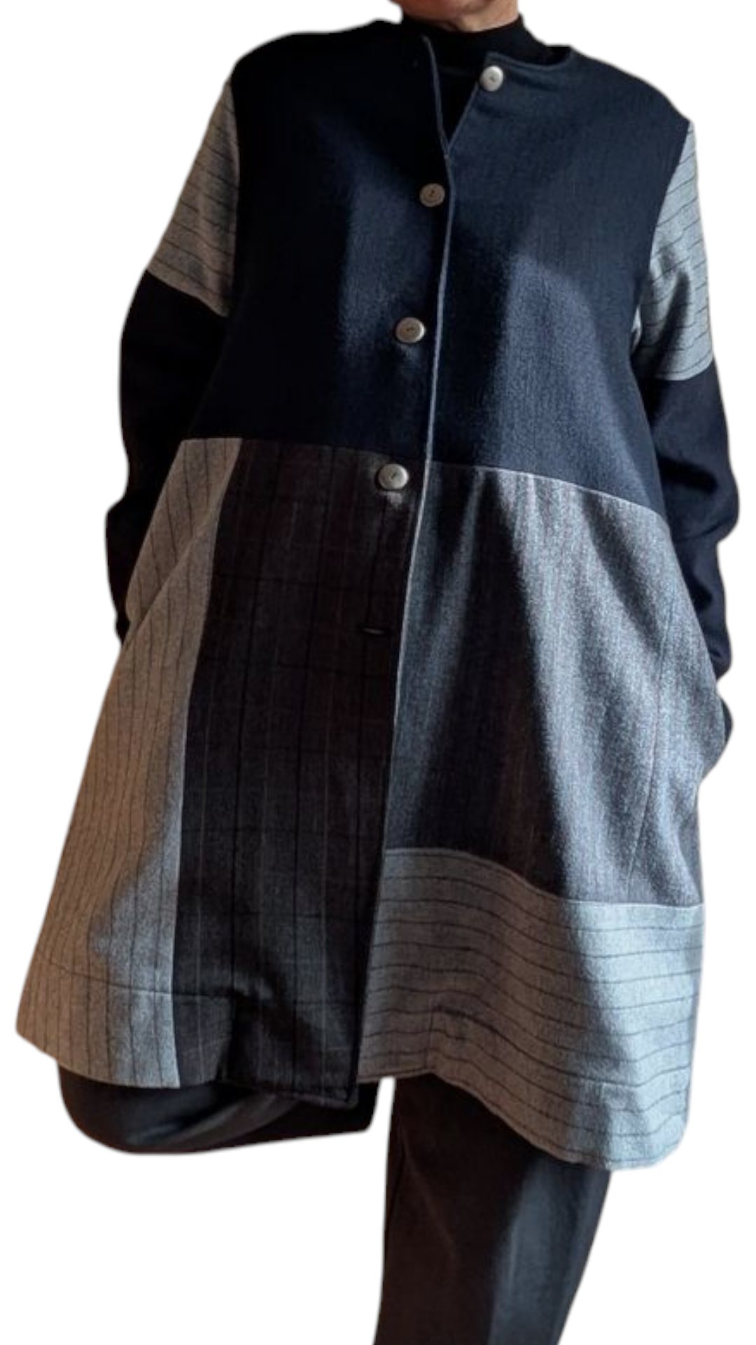 Manteau patchwork upcyclé. – Image 2