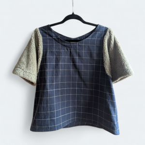 Haut en coton recyclé à carreaux